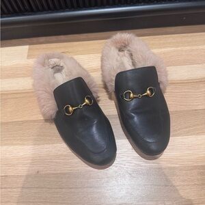 Women's Black Fur-Lined Loafers